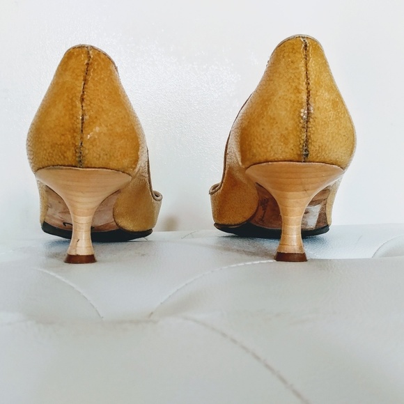 Manolo Blahnik gold mesh snake skin shimmer 👡 - Picture 5 of 8